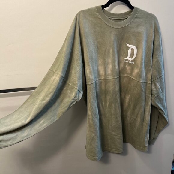 Disney Disneyland Resort Spirit Jersey Adult XXL Green Tie Dye Shirt Long Sleeve - Picture 2 of 6